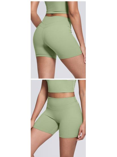 Women's High-Waist Yoga Fitness Shorts - Peach Hip, High-Elastic, Tight Athletic Wear