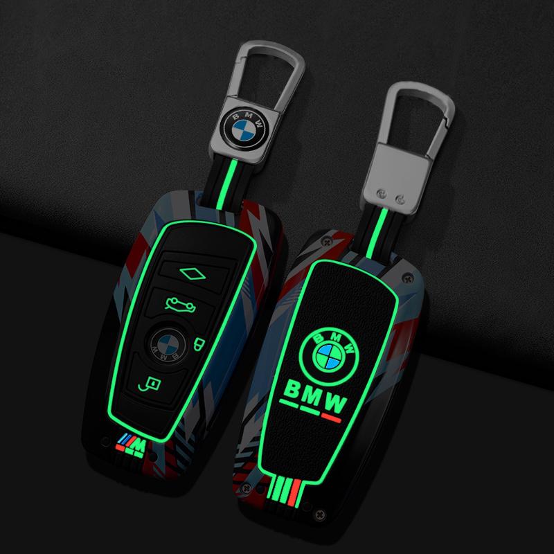 Metal Alloy Car Key Case Cover luminous Shell For BMW 530i 550i 320i 1 2 3 4 5 Series 118i 225i M240i F20 F21 F30 F31 F25 F01