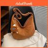 Vintage Style Chenille Shoulder Bag With Internal Pouch For Casual Outings