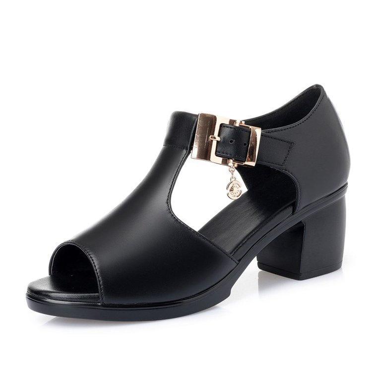 Modern Fish Mouth Sandals With Faux Patent Leather For Women Summer Comfort
