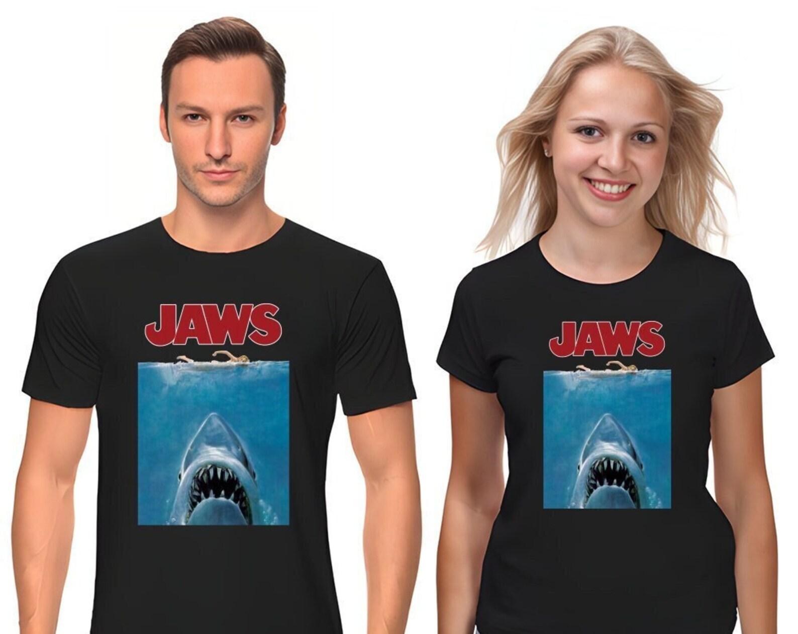 Jaws Movie Poster, Short Sleeve White-Black Men s / Women s T-Shirt T2673 S