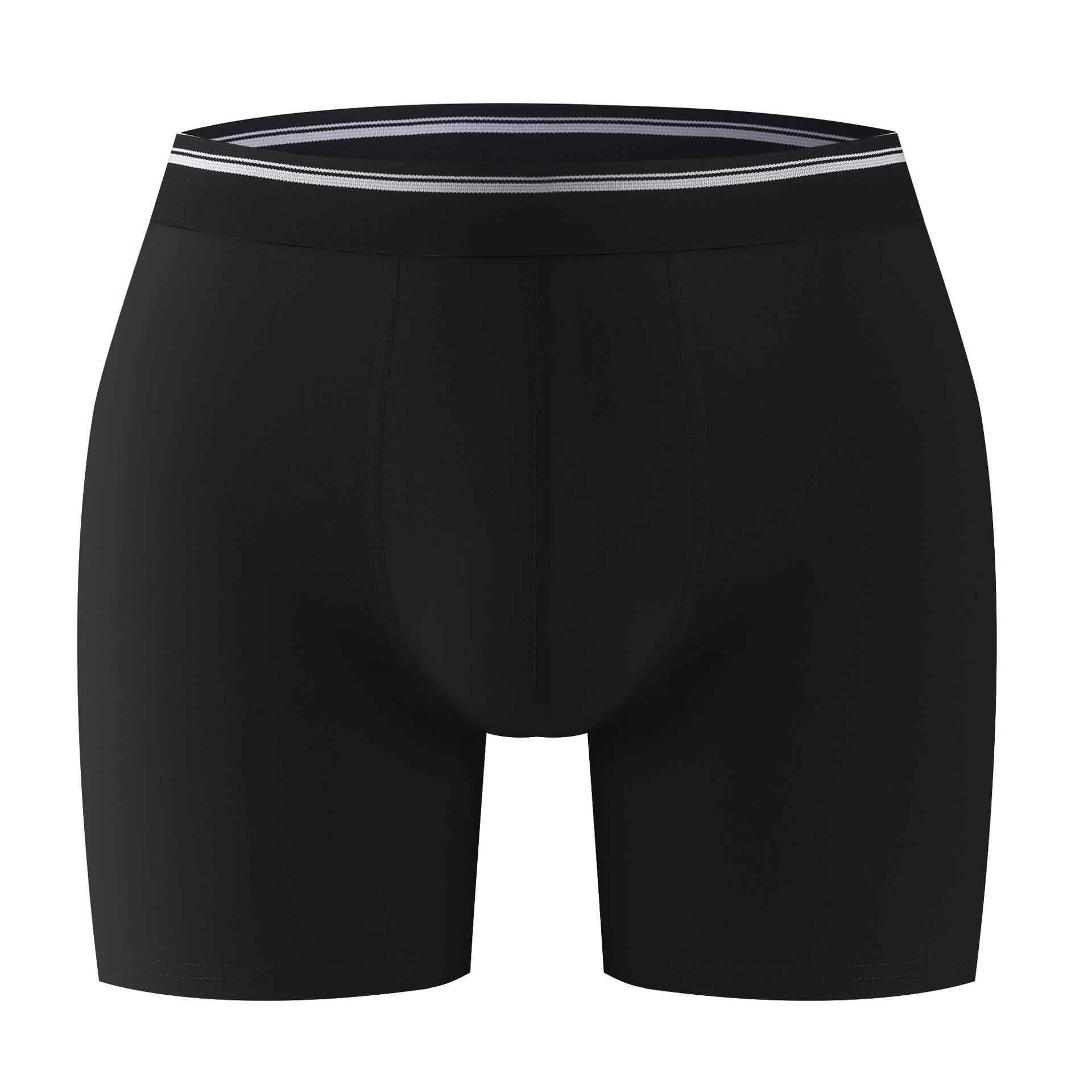 Men s Long-Legged, Extra-Wide-Opening, Breathable Boxer Briefs (3-Pack) S чёрный