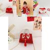 Adorable Red Shimmering Bow Pearl Children's Shoulder Bag For New Year Celebrations