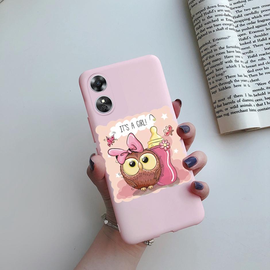 For OPPO A17 Phone Case CPH2477 Flower Butterfly Casing TPU Soft Silicone Back Cover for Oppo A17 A 17 Shell OppoA17 Bumper Capa