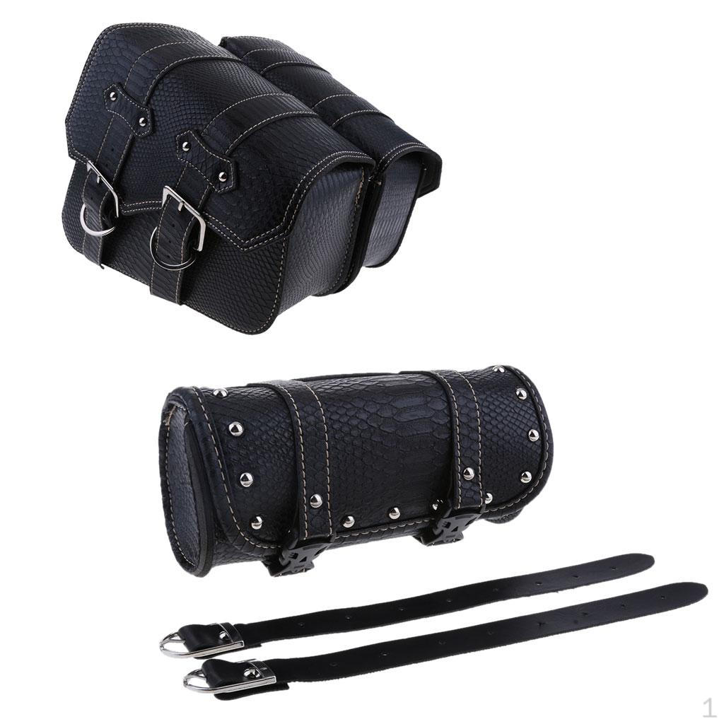 Motorcycle Tool Side PU Leather Bag Windshield