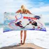Retro Abstract Hockey Sneakers Soft Quick-drying Bath Towels Outdoor Seaside Round Beach Towel Microfiber Face Towel