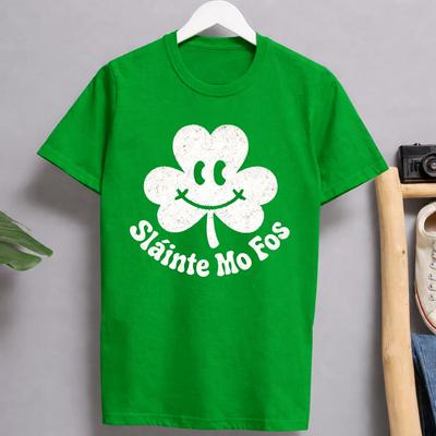 Kleeblatt Slainte Mofos Irischer Saint Patricks Day Unisex Grünes T-Shirt