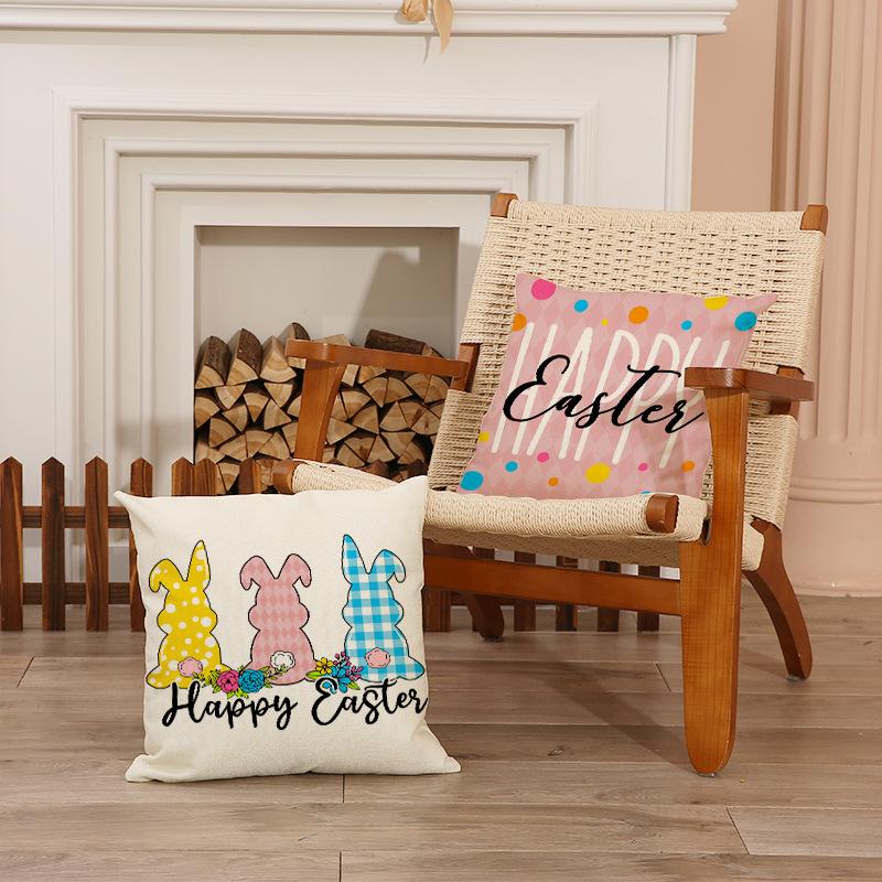 Cartoon New Rabbit Print Pillow Case Easter Decoration Holiday Pillow Home Sofa Pillow Cushion
