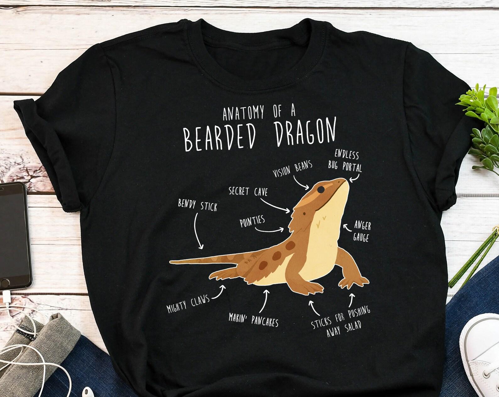Bearded Dragon Shirt, , Tshirt, Pet Reptile Lover Gift, Funny Lizard T-Shirt, Cute Bearded Dragon Tee, Beardie Anatomy, Mom, Dad 150