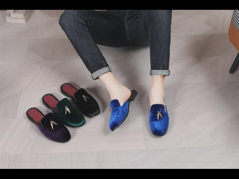 European and American Men's Casual Baotou Slippers: Half-Slip Lazy Sandals, Large-Size Men's Shoes