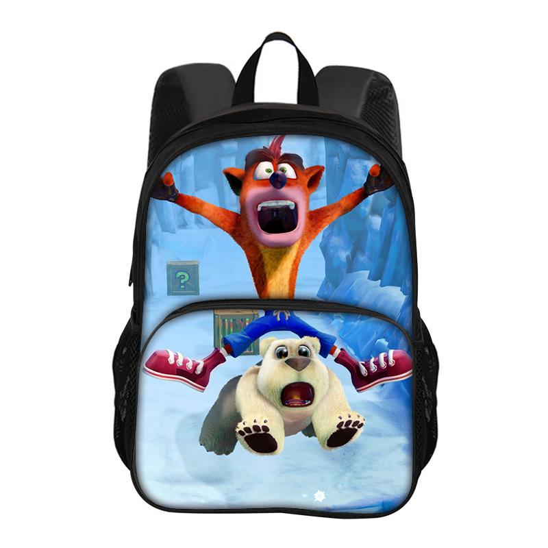 Crash Bandicoot Round Front Bag Backpack Cartoon Printed New Trendy High Quality Student's Best School Companion