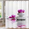 Modern Minimalist Zen Stone, Flower Style Shower Curtain,Polyester Fabric Washable Bathroom Curtains,Home Decoration With Hooks