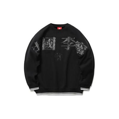 Li Ning Casual Sports Crew Neck Pullover Sweatshirt Men Sweatshirt Black AWDR217-2