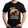 Retro Short Sleeve Shirt Breathable Unisex Round Neck tshirt Cotton Best Frenchie Dad Ever Vintage Sunset Dog Hiphop Boys tops