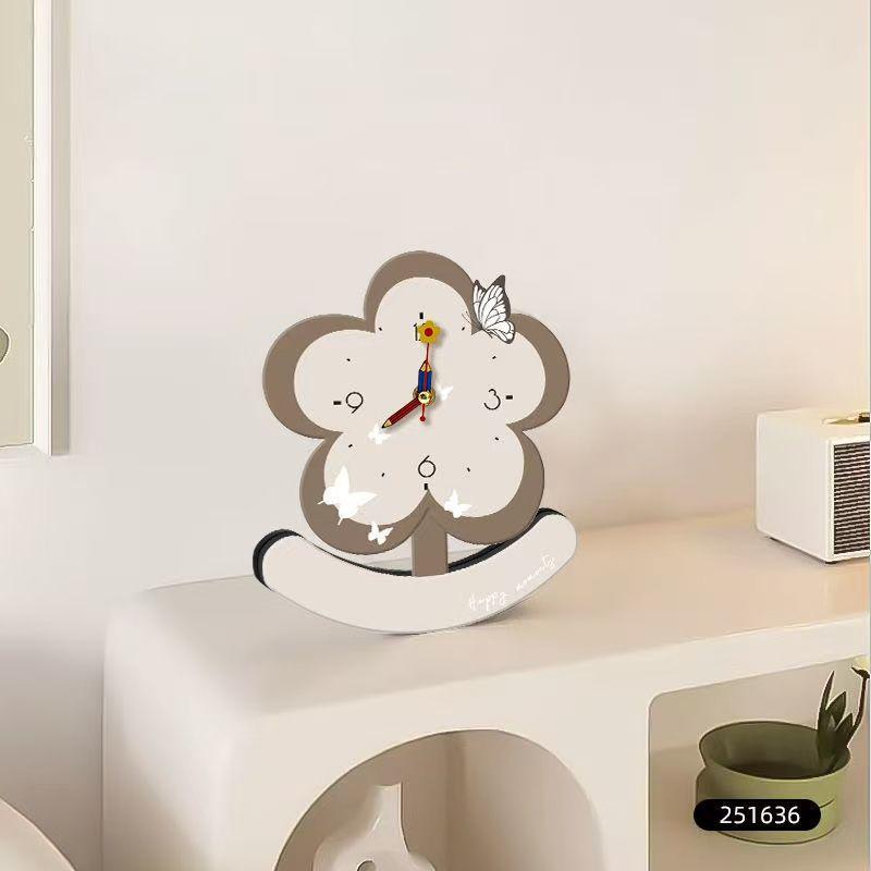 Silent Cartoon Flower Clock: Creative Decorative Ornament for Living Room or Bedroom