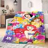 Princess Print Cartoon Flannel Blanket for Travel Picnics Bedrooms Sofas Beds Chairs Home Decor Design