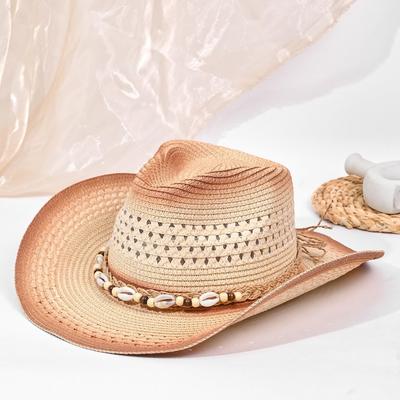 Sommer Jazzhut Hohlstroh Strohhut Sonnenschutz Sonnenschirm Western Cowboyhut