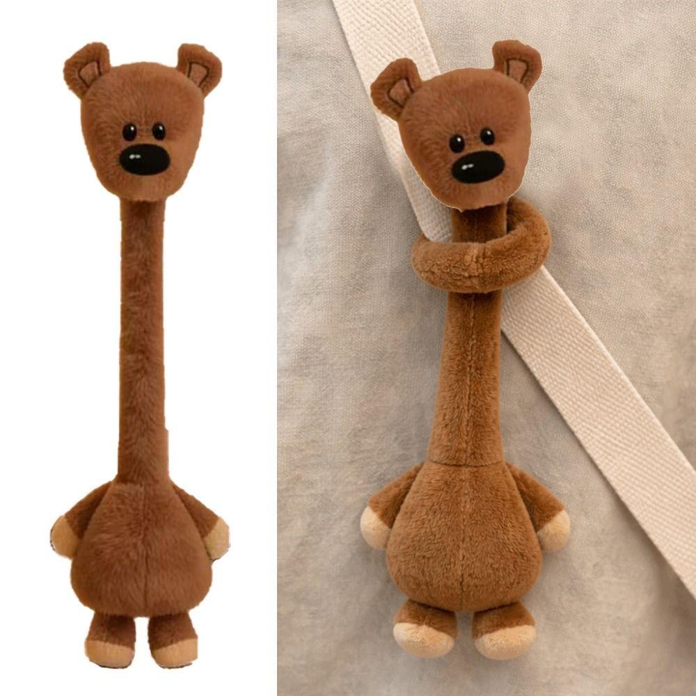 Multicolor Long Neck Animal Plush Toy Piggy Cat Chicken Bear Plush Doll Hanging Doll Bag Pendant