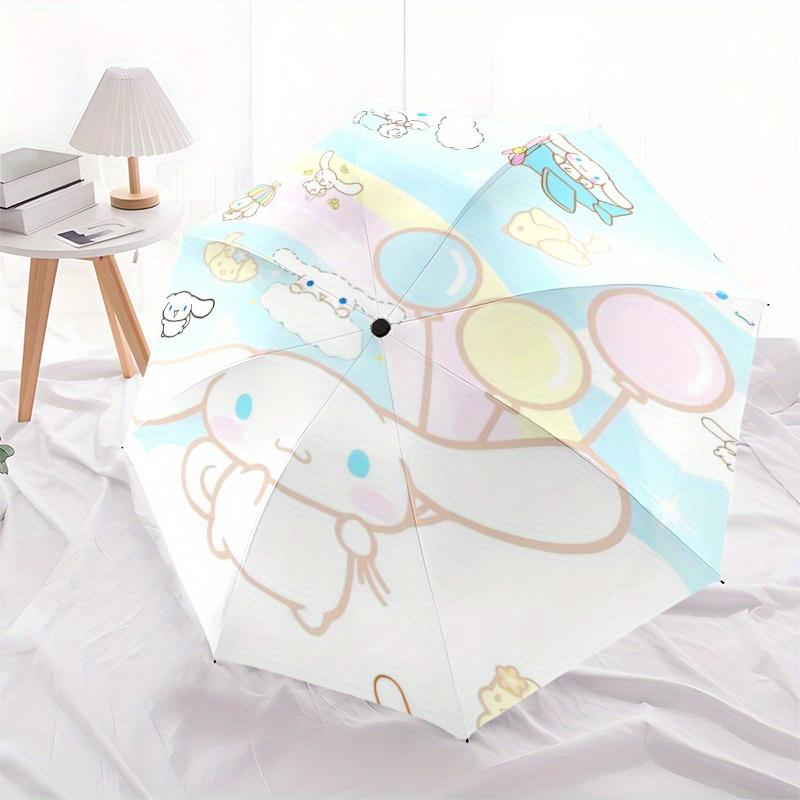 

1pc Sanrio Cinnamoroll Rainbow & Balloon Pattern Automatic Opening and Closing Umbrella, Lightweight 3-Fold, With Cute Cartoon Characters, Suitable fo