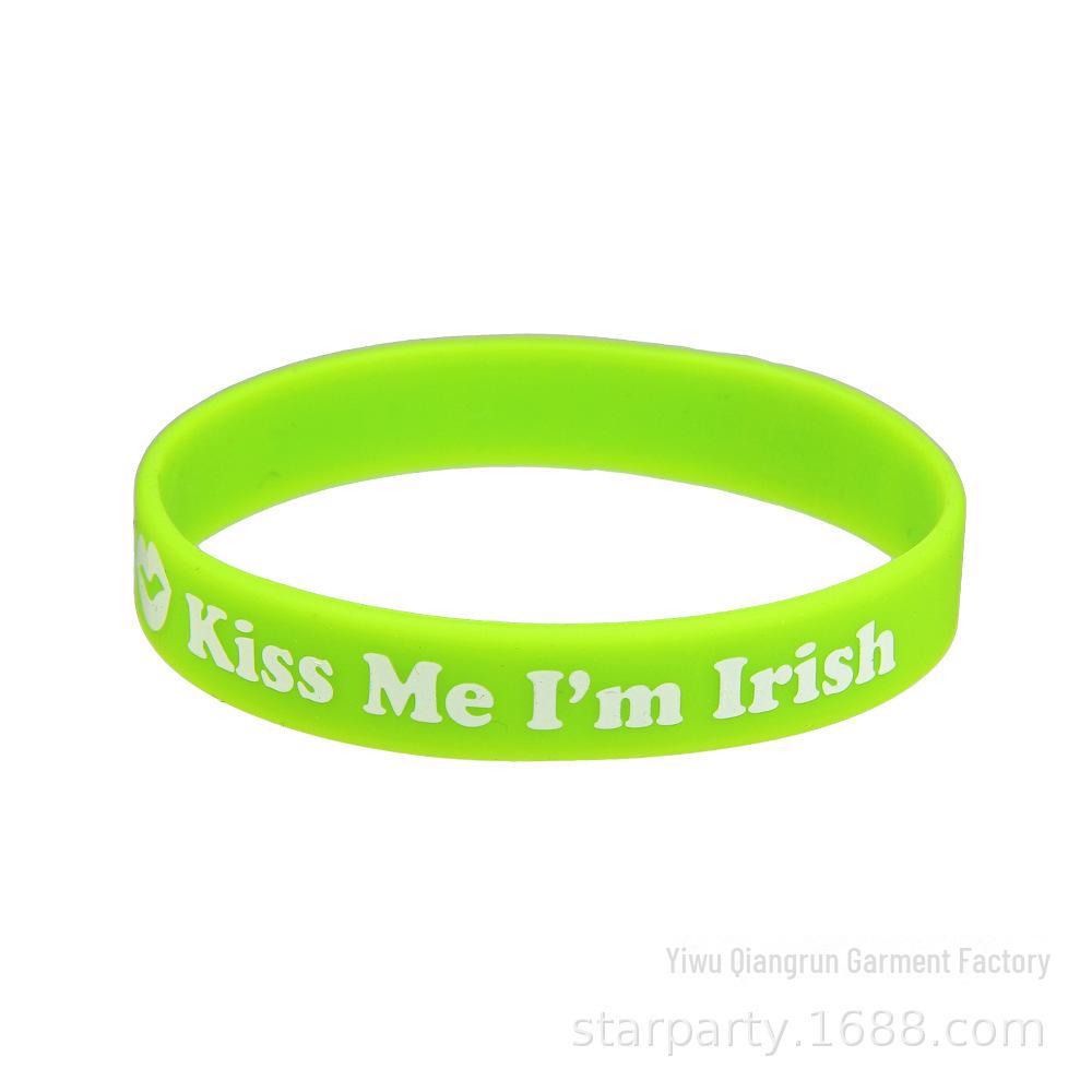 Waterproof St. Patrick's Day Shamrock Silicone Bracelet - Irish Festival Wristband Gift