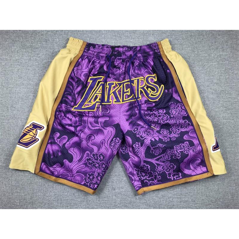 Just Don Retro Americano Mágico Pantalones Cortos Deportivos Bordados para Hombre Pantalones Cortos de Baloncesto High Street Pantalones Cortos del Equipo Lakers Pantalones Cortos de Cinco Puntos