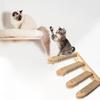 Natural Wood Cats Climbing Ladder Wall Mounted Space Efficient Design Activity Toy For Small Home And Pet Entertainment
