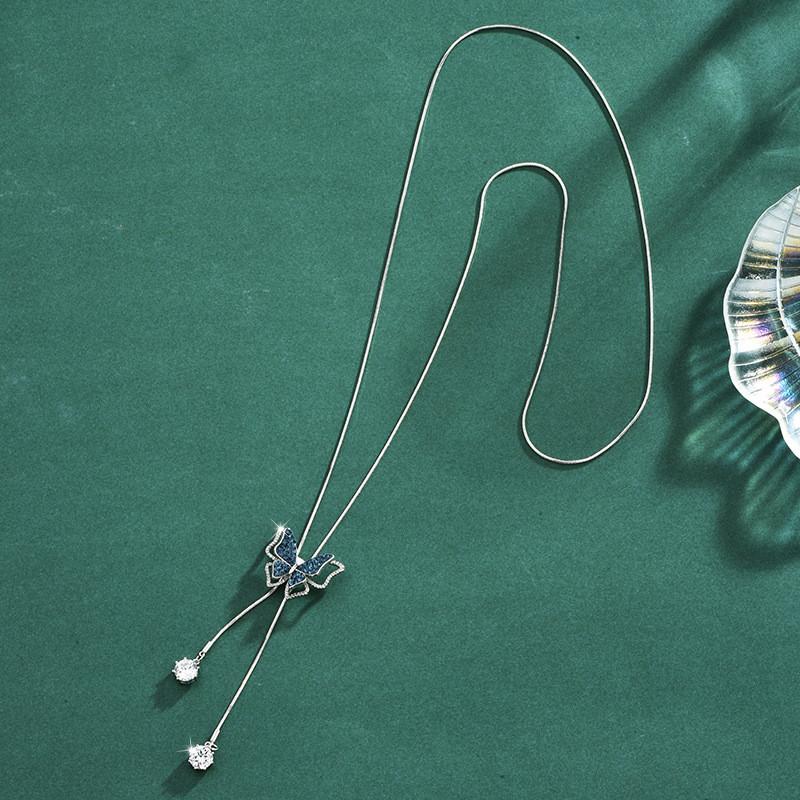 Butterfly Pendant Necklace Alloy Snake Chain Gift For Women And Men