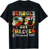 Retirement 2025 Funny Schools Out Forever Retired Hippie T-Shirt