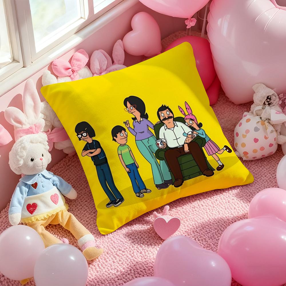 Bobs Burgers Anime Cushion Cover Pattern Printed Pillowcase For Living Room Sofa Cushion Cover & Bedroom Decor