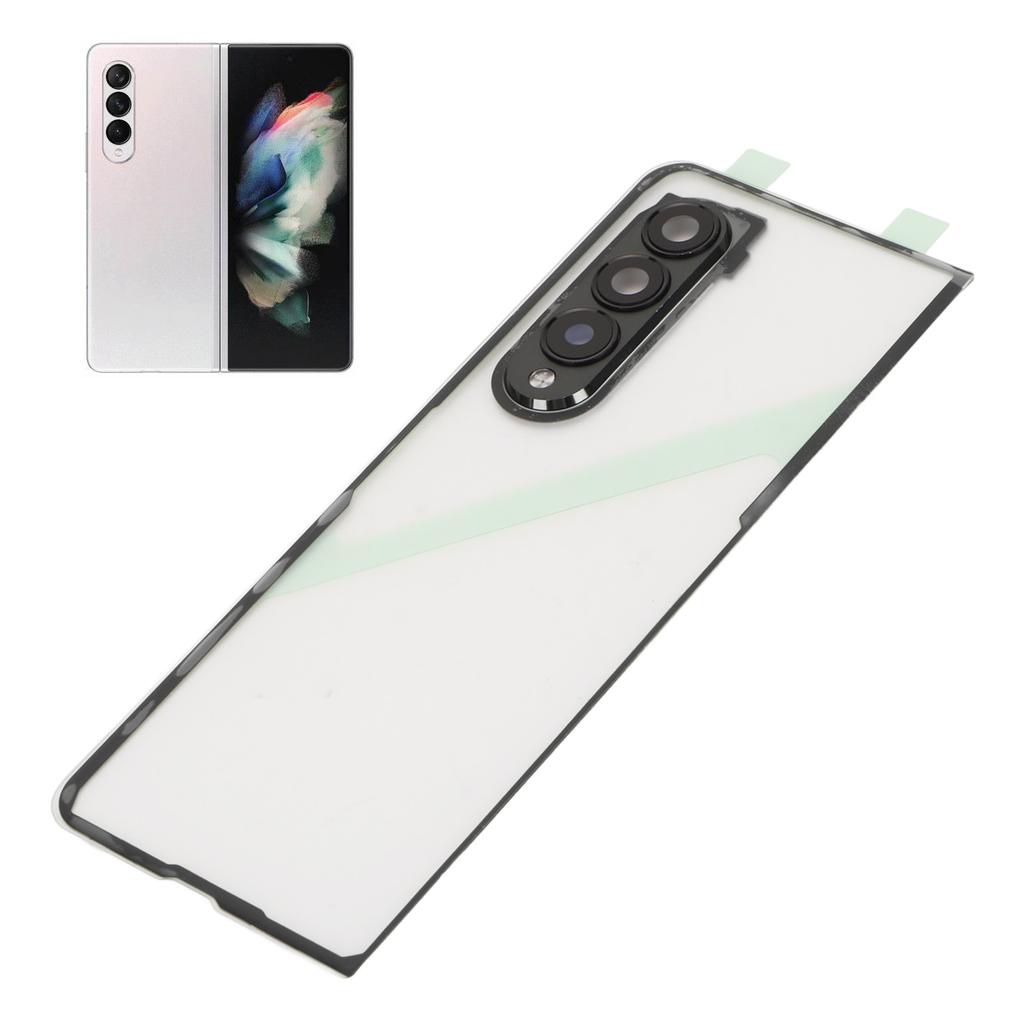 Cover Posteriore in Vetro Trasparente per Cellulare Sostitutiva per Fold 3 5G F926 con Supporto per Telefono e Foro per Obiettivo Fotocamera