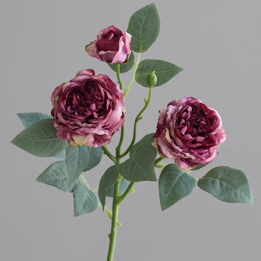 Artificial Retro Roses Flower Arrangement for Living Room, Hotel, or Dining Table - Elegant Entrance Hall Bouquet Decoration