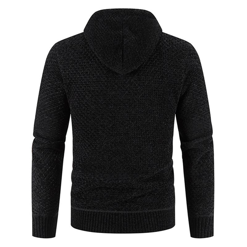 High Quality Winter Men Cardigan Sweater Thick Warm Hooded Casual Sweatercoat Mens Solid Zipper Knitted Cardigan Sweaters Men