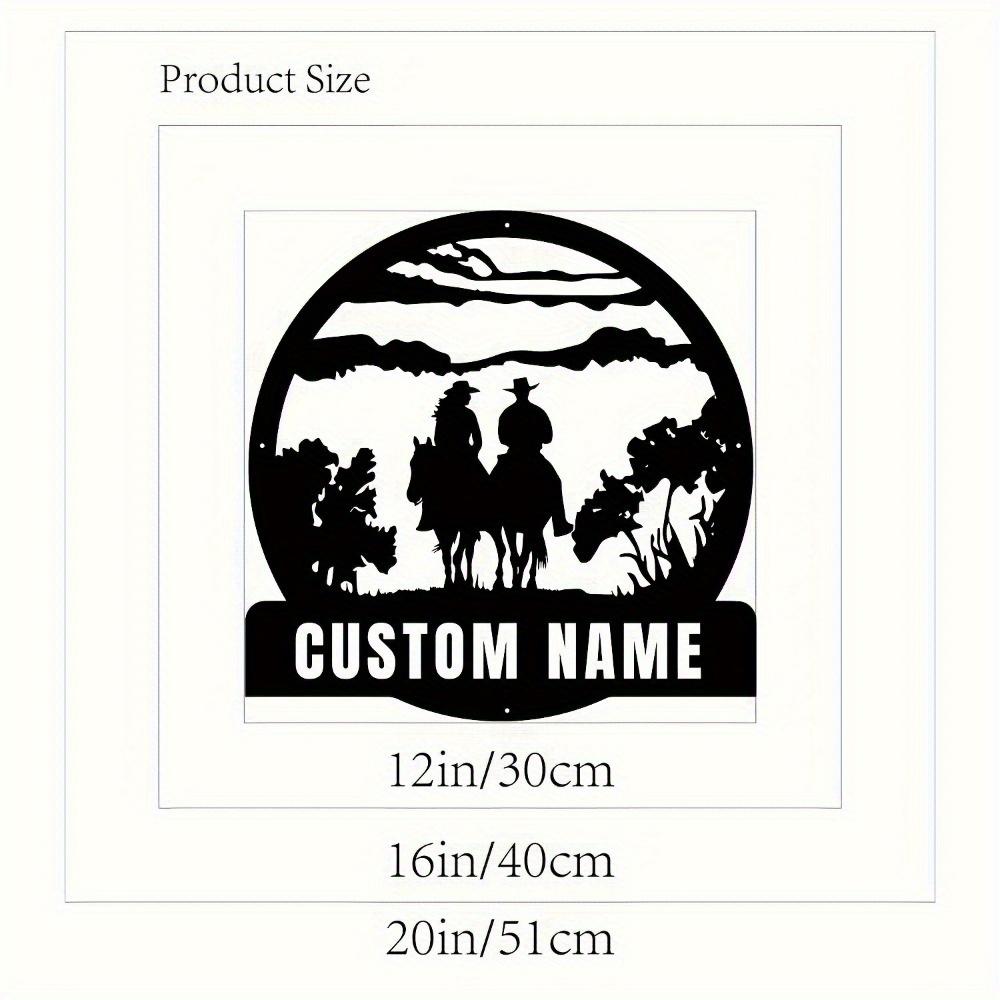 

Exclusive Riding Couple Metal Wall Art Personalizable Detachable Durable Rust Resistant Home Decor 30cm