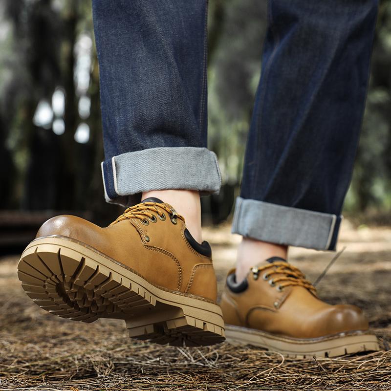 Klassische Herrenschuhe Lässiger Lederschuh Verdickte Rutschfeste Abriebfeste Sohlen Arbeitsschuhe