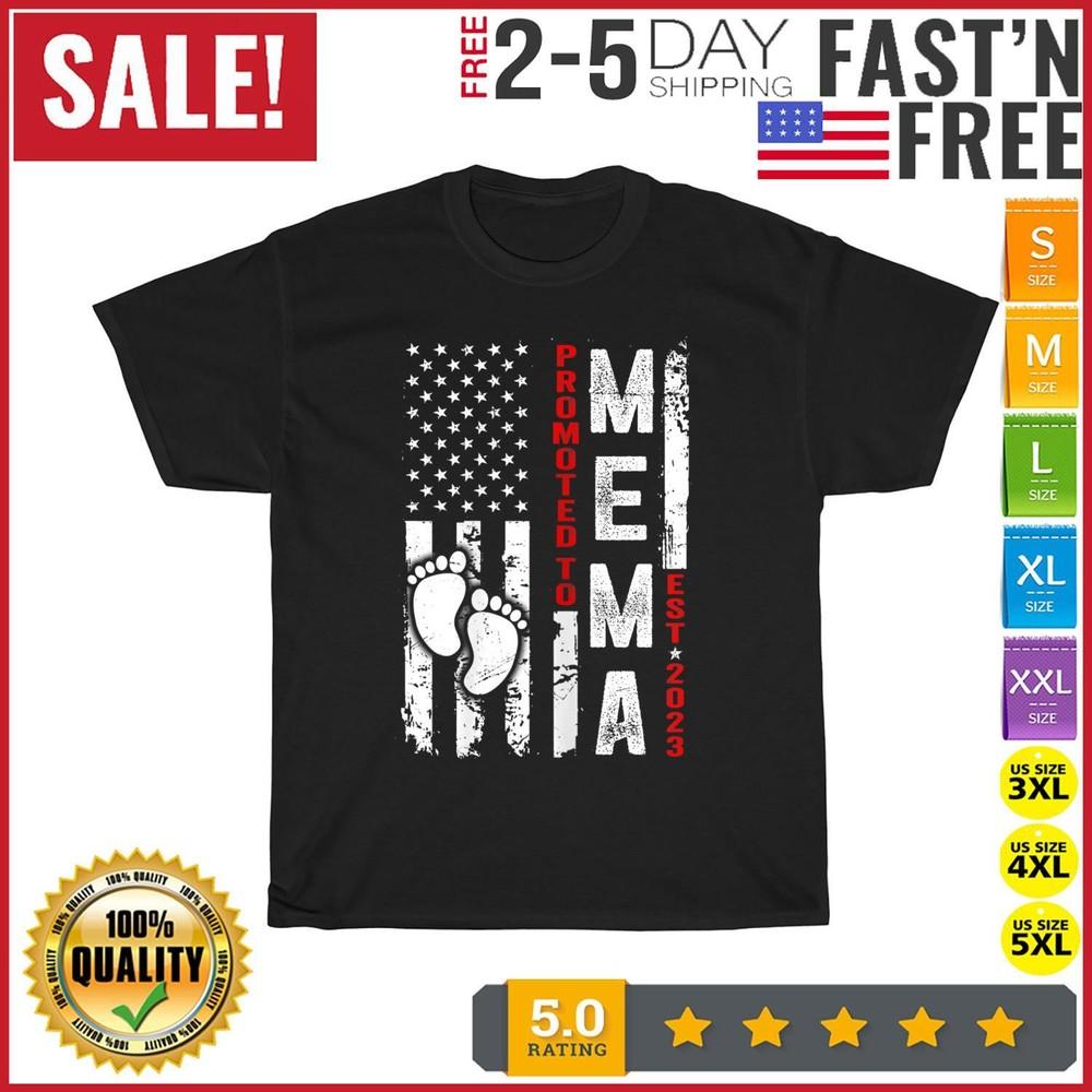 

Womens Distressed USA Flag Promoted To Mema Vintage T Shirt Men Women Fashion 4XL