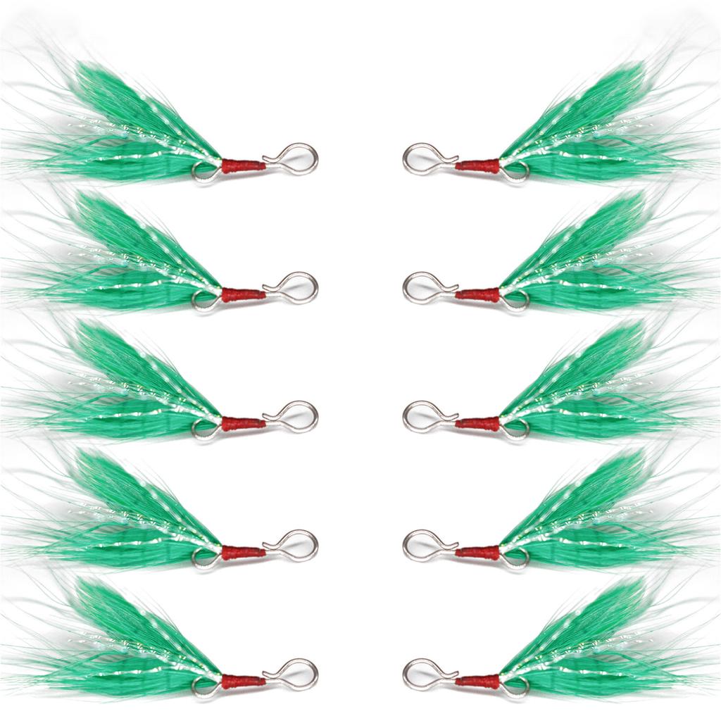 10Pcs Detachable Fishing Spoon Bait Lure Feather Fishing Equipment Feather Lure Pendant Saltwater Fishing Accessories
