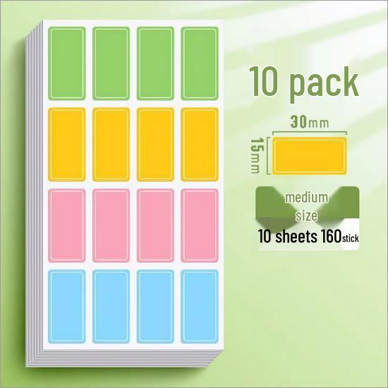 Cute Waterproof Self-Adhesive Color Label Stickers - Writable for Office and Price Marking Tasks