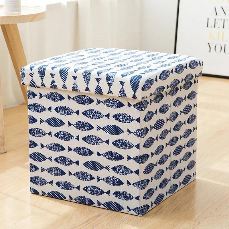 

Multipurpose Sofa Storage Box Home Foot Stool Ottoman Multicolor Furniture Space-Saving Organizer 25/47L Capacity