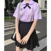 Nanno Forbidden Girl Thai School Uniform: Women's College Style Short Sleeve Shirt & Skirt Set
