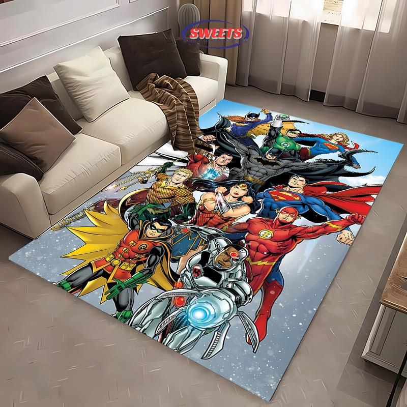 Koberec s motivem Batmana DC č. 5 Nové vydání!Protiskluzová Zvuková Izolace, Koberec do Obývacího Pokoje, Dětské Ložnice, Kancelářských Prostor, Odolná Rohož