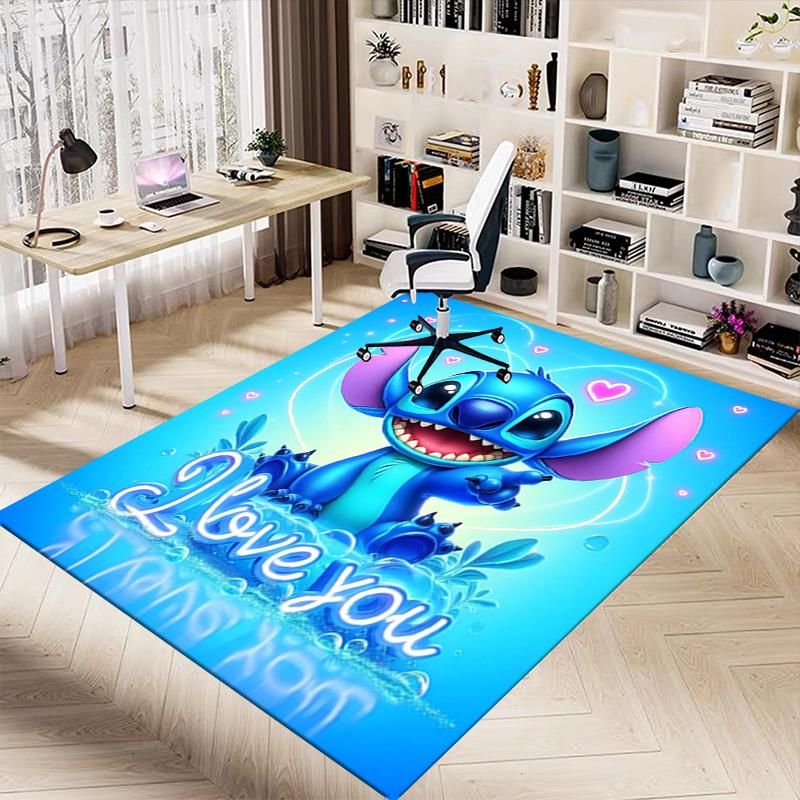 Love You Stitch Heart Carpet For Playroom Bedroom Living Room Sofa Home Decorkids Game Area Rug Nonslip Floor Mat