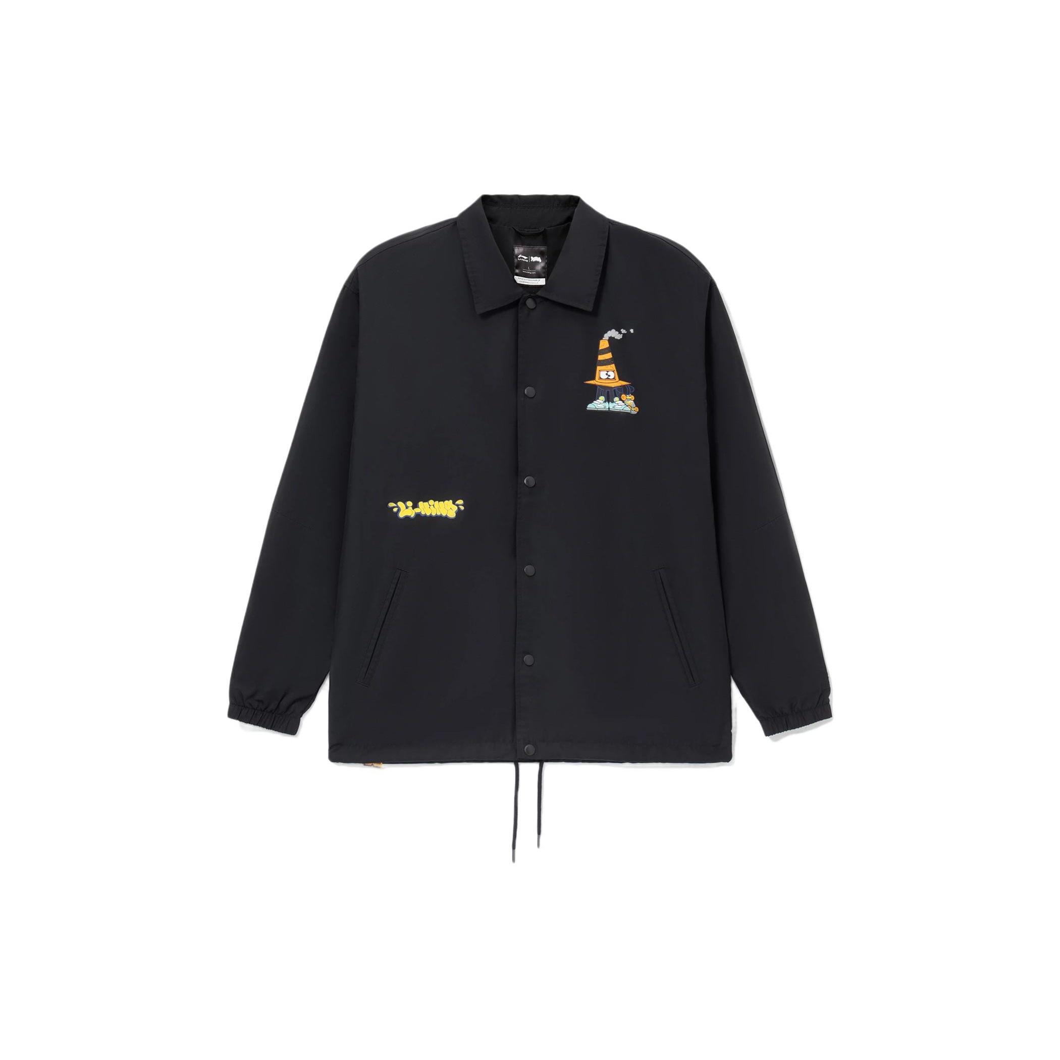 Li-Ning x Persue Crossover Cartoon Printing Jacket Black Yellow Men s AFDS097-2 M