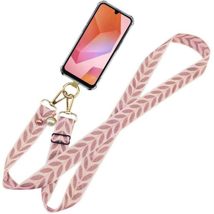 Coque de protection - BOOLING - Samsung Galaxy A26 5G - Antichoc - Silicone renforcé - Cordon rose