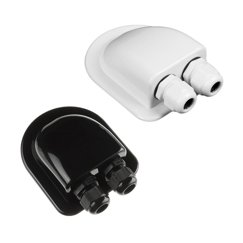 Buet kabelkontakt Dobbelt hull Solcellepanel Tetningsboks Kabelinnføringsnippel Bobiltak Kabelboks Slitesterk ABS Vanntett Boks