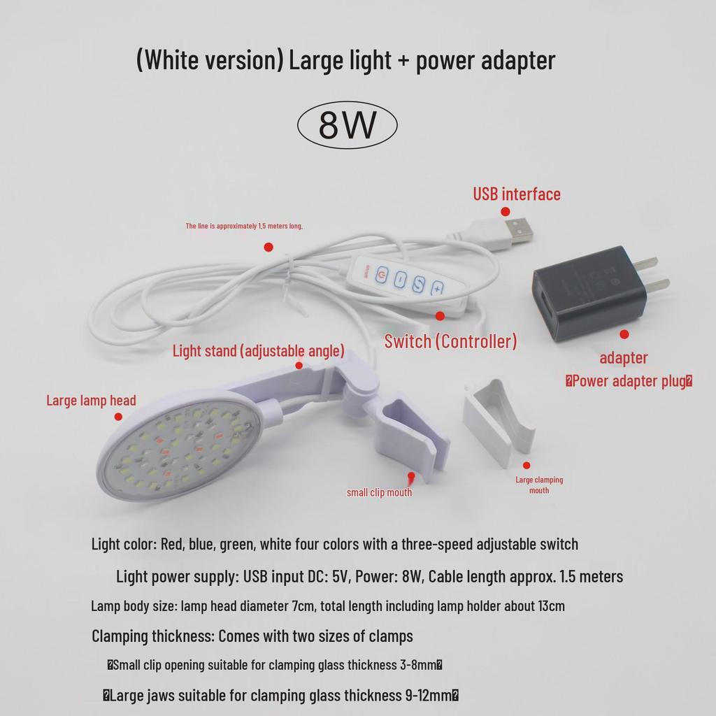 Round Waterproof LED Fish Tank Light for Aquatic Plants and Color Enhancement