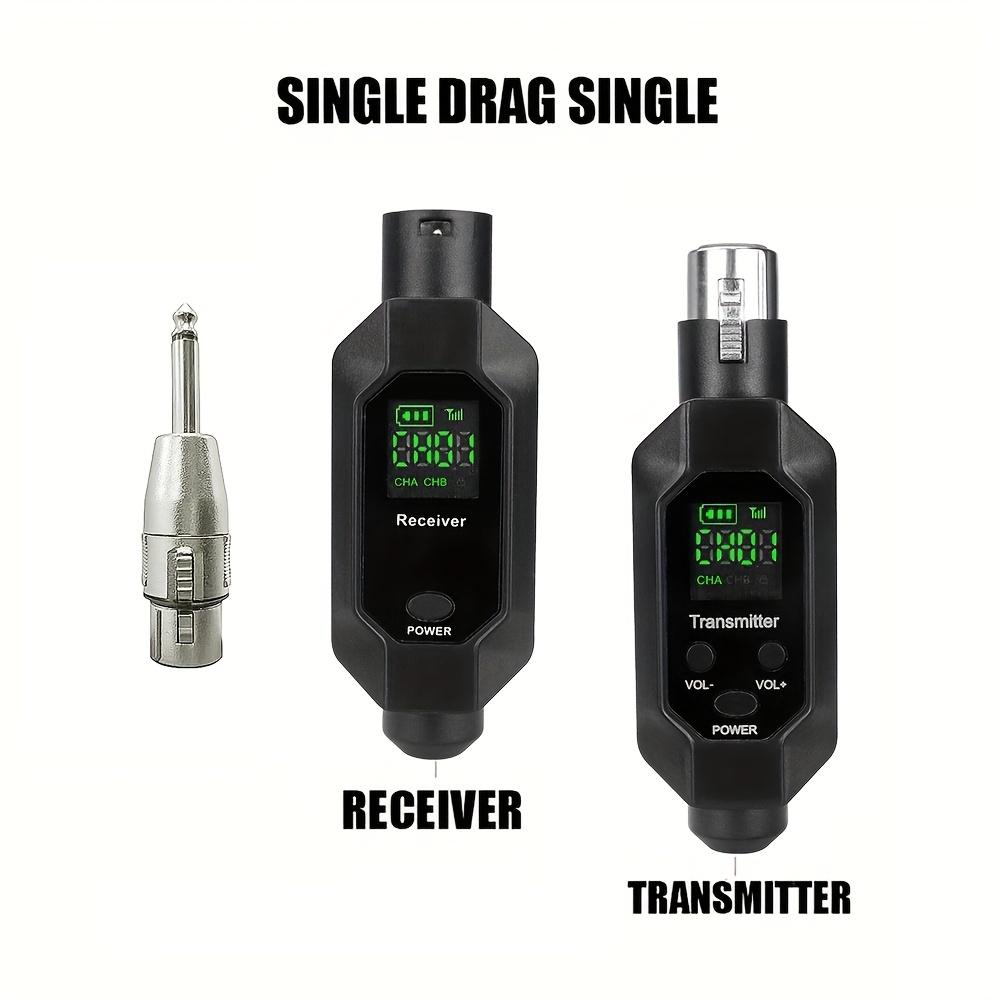 

Беспроводной микрофонный передатчик приемник 2,4 ГГц, беспроводная XLR-система, перезаряжаемая, адаптация к аудиомикшеру, без динамического микрофона Black for 1 microphone