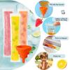 100 Disposable Ice Popsicle Bags Free Freezer Tubes With Zip Seals Snacks,Yogurt Sticks,Ice Candy Pops Comes and Funnel 7.5x2in