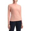 FILA Fleece Knit Mock Neck Half Zip Raglan Long Sleeve T-Shirt Women Tops Light-Pink A11W511205FPC