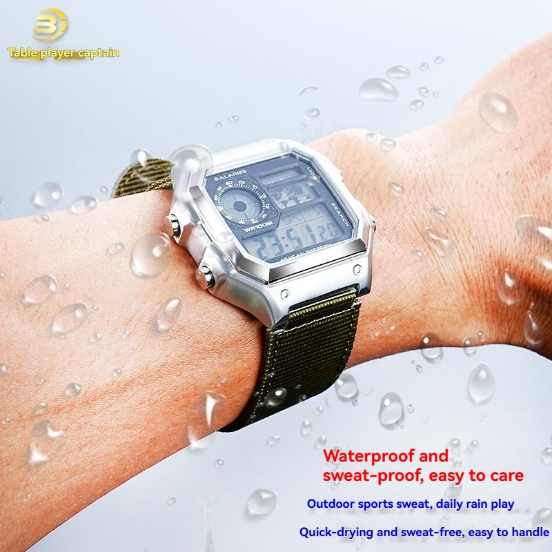 Für Casio kleine quadratische AE1200/1300/1000 A158/A159/A168 F91W DW-291H Nylon-Canvas-Armband Zubehör Herren Sportuhr Kette 18mm