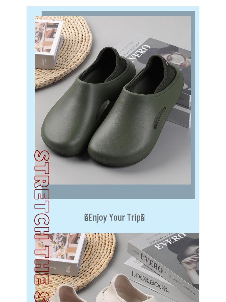 2025 Stepping-on-Clouds Geschlossene Zehenpartie Paar-Sandalen, Neuer Sommerstil, Dicke Sohle Damen Weiche Küchenschuhe